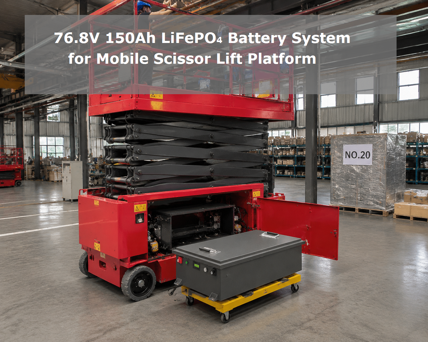 Dernière affaire concernant 76Système de batterie LiFePO4 de 8 V 150 Ah pour plateforme mobile de levage à ciseaux