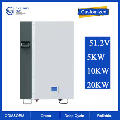Batterie au lithium à énergie solaire du stockage Lifepo4 de maison d'ODM 51.2V 100AH 200AH d'OEM de batterie au lithium LiFePo4 fixée au mur