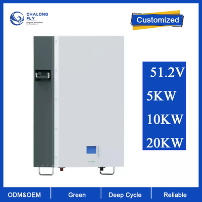 Batterie au lithium à énergie solaire du stockage Lifepo4 de maison d'ODM 51.2V 100AH 200AH d'OEM de batterie au lithium LiFePo4 fixée au mur