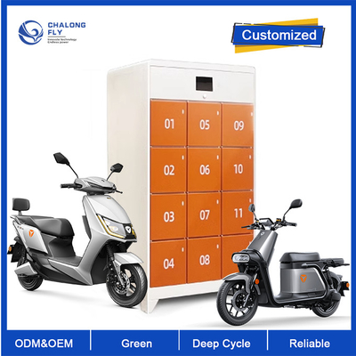 Batterie de scooter d'Ebike de lithium d'ODM LiFePO4 d'OEM permutant la batterie adaptée aux besoins du client de remplissage rapide de Cabinet de station