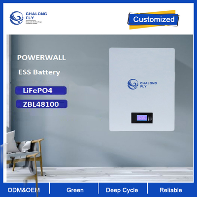 Batterie rechargeable de Powerwall 100Ah 5KW Lifepo4 fixée au mur pour le système d'alimentation solaire