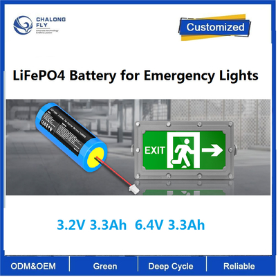 CLF OEM ODM 3.2V 3.3Ah 6.4V 3.3Ah Batterie au lithium LiFePO4 batterie pour les lumières d'urgence