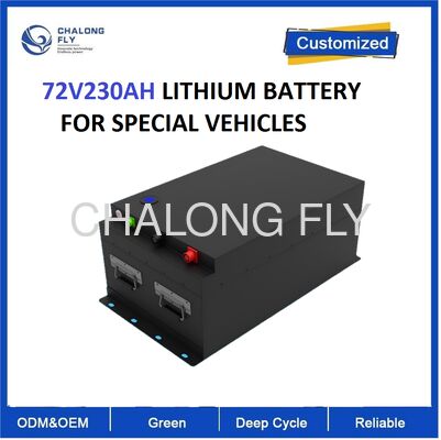Batterie au lithium CLF 72V 230Ah pour véhicules spéciaux avec décharge de pointe de 1000A, capacité nominale de 230Ah pour véhicules électriques