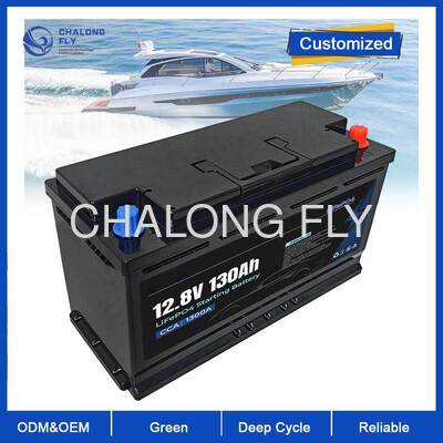 12V 130Ah 1300CCA batterie au lithium marine avec IP67 conception imperméable à l'eau et léger pour le démarrage marin