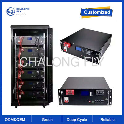 Batterie au lithium-ion modulaire montée sur un rack de 48V 200Ah avec Smart BMS et conception empilable pour le stockage d'énergie industrielle