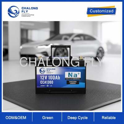 12V 100Ah batterie de démarrage aux ions sodium jusqu'à 1300 CCA pour camions et bateaux