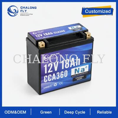 12V 18Ah 360CCA batterie de démarrage de moto à ions sodium pour le tourisme et le froid