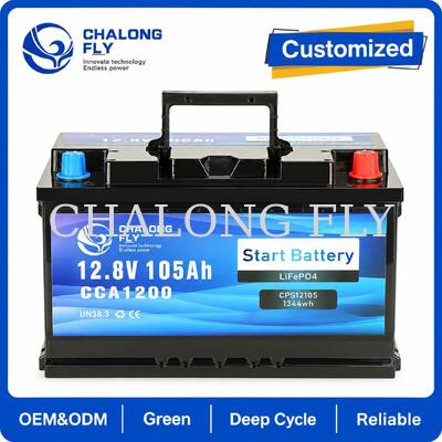 Batterie de démarrage LiFePO4 12,8V 100Ah avec démarrage à courant élevé pour applications marines et camions